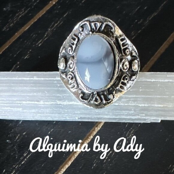 Adjustable cuff silver and howlite dome chunky ring - Picture 1 of 1